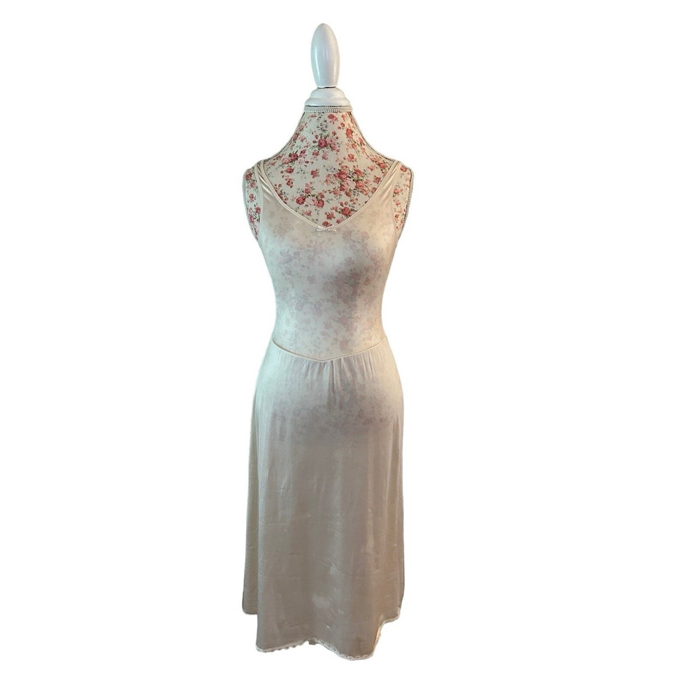 Vintage Warners Beige Nude Full Slip Dress 34 Elegant Ballerina Style Lingerie